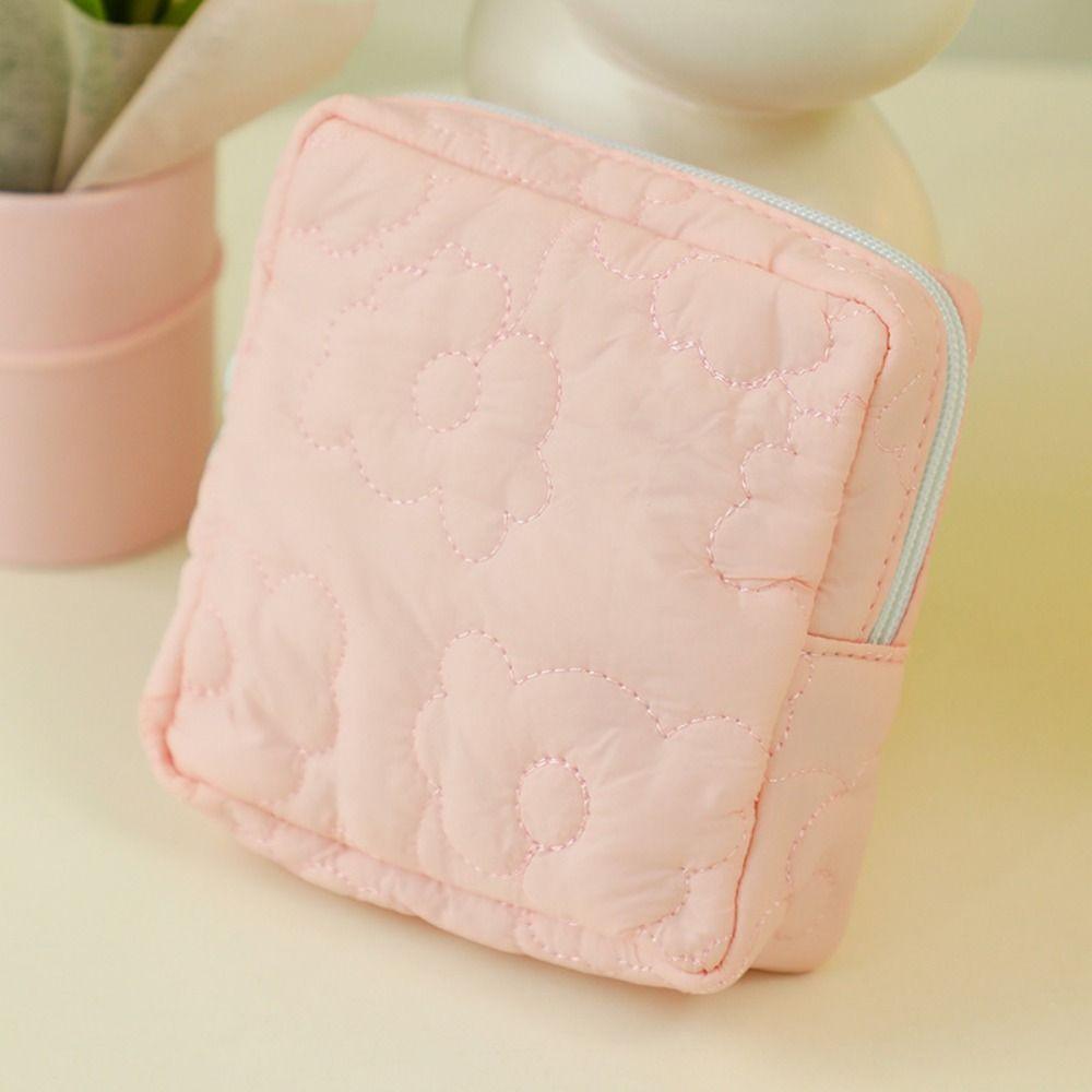 Polyester Cotton Period Bag Square Sanitary Napkin Storage Pouch Fashion Makeup Bags  Travel