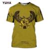 Men's T-shirt Summer Retro Style Fashion Egyptian Pharaoh Print Short Sleeve Tee Shirts Quick Dry Men's Crew Neck Loose Tops