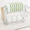 Stable Dish Drying Rack 2 Tier Tableware Holder Shelf Multifunctional Cup Drainer Rental House