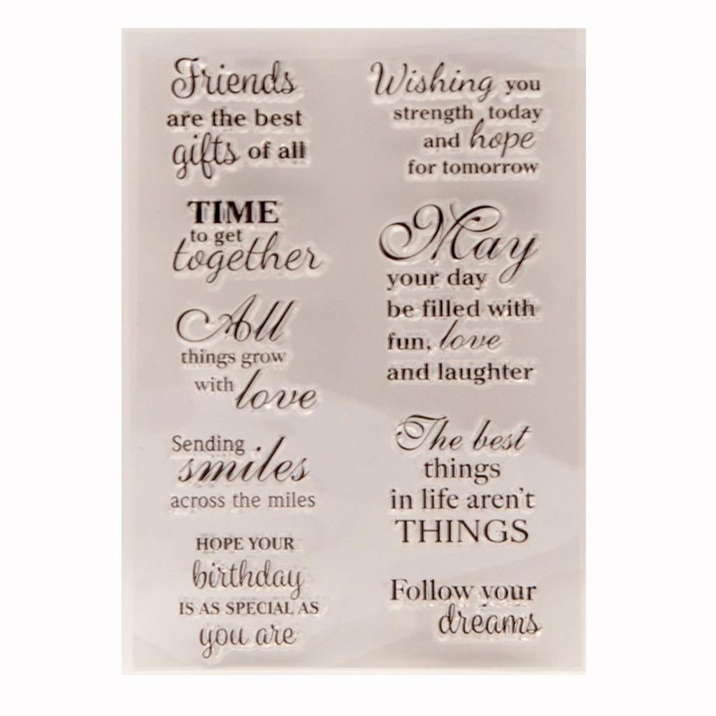 Blessing Words Clear Silicone Stamp Lettering Pattern Clear Stamper for Scrapbooking Card Making Photo Album Decoration