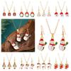 Elk Xmas Dangle Earring Santa Christmas  Jewelry Set Retro   Gift