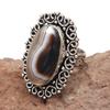 Gray Botswana Agate Gemstone Handmade Silver Jewelry  "8"