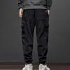 Fall Winter Men Cargo Pants Loose Drawstring Elastic Waist Plus Size Joggers Thickened