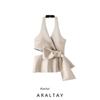 Araltay Fashion Style Women's Clothing New Sexy Bowknot Decoration Silk Satin Texture Halter Top 3506399
