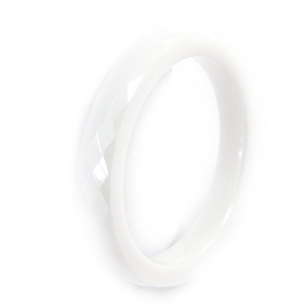 Designer Ring 'Mineralia' White Ceramic - 3 Mm