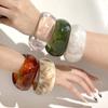 Irregular Resin Bangles Geometric Retro Hand Ring Unique Chunky Bracelets Women