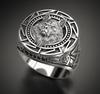 Vintage Viking Wolf Head Ring - Silver Norse Mythology Men's Accessory