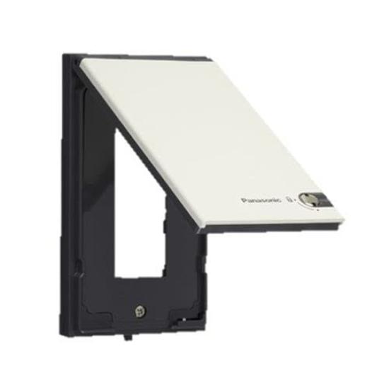 Panasonic Cosmo Series Wide 21 Rainproof Thin Outlet Guard Plate for 3 with Simple Key White WTF7983W