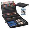 96-Piece Art Set: Colored Pencils, Charcoal, Eraser, Brushes for Drawing & Sketching