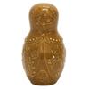 [A3670] - Ocher 'Russian Doll' Ceramic Piggy Bank - 20x11x10 Cm