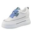 Fashion Women's 2024 Spring Summer New White Shoes with 8cm Height Increase Thick Soles Casual Sports Shoes Women Sneakers