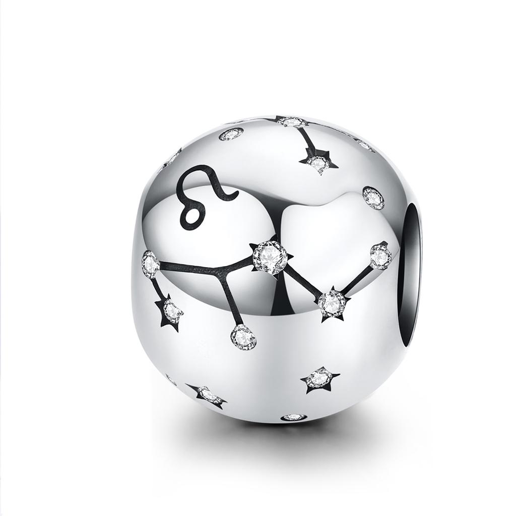 WOSTU 12 Constellation Aries Beads 925 Sterling Silver CZ Charm Fit Original DIY Bracelet Beads