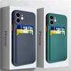 Luxury Silicone Card Holder Wallet Case For iPhone 15 14 13 12 11 Pro Max Plus Shockproof Phone Case Card Slot Cover Accessories