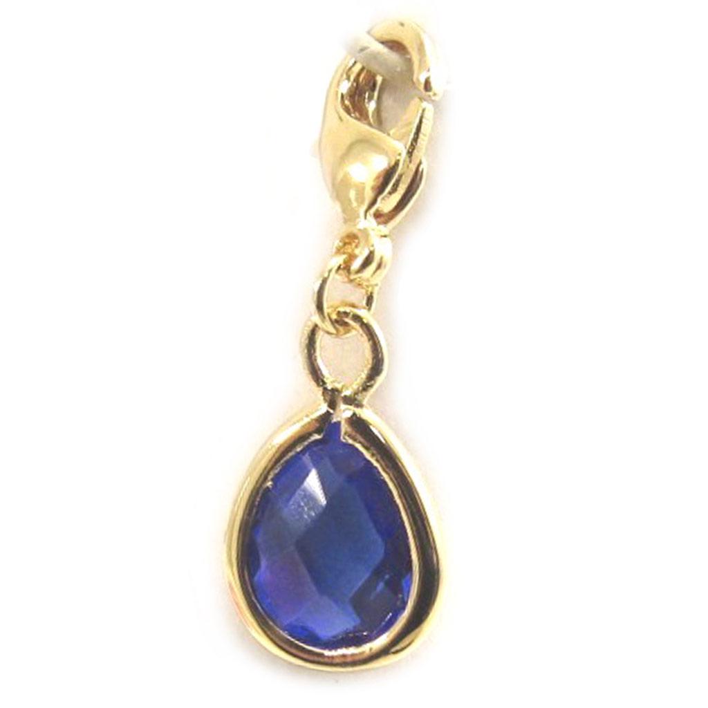 Les Trésors De Lily [L1277] - Blue Gold Plated 'Linda' Charm Pendant