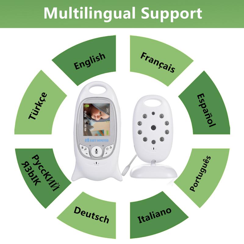 VB601 EU Plug Baby Monitor 2 Inch Electronic Babysitter Radio Video Nanny Camera Night Vision Temperature MonitoringAA