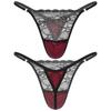 Sexy Men Sissy Sheer Lace Underwear Thong Crossdress T-back Brief Panties