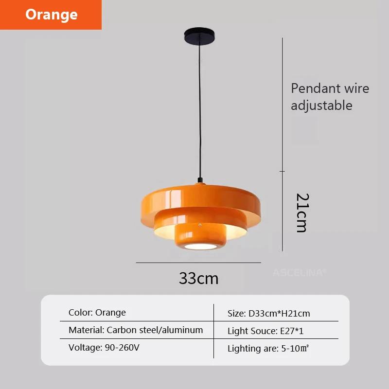 Nordic LED Pendant Light Macaron Carbon Steel Aluminum Red Orange E27 Illuminations For Bedroomm Restaurant Living Rooms Fixture