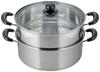 Wahei Freiz Steamer Vense 26cm with Glass Lid IH Compatible Stainless Steel Two-tier VR-8182