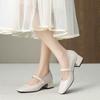 Thick Heel Single Shoes Women's New Square Head Light Mouth Medium Heel Retro Mary Jane Women's Shoes W728-1