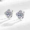 Stud Earrings Women'S One-Carat Micro Zircon Clover Earrings Sen Series New Ear Jewelry