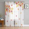 Thanksgiving Autumn Leaves Maple Leaves Bedroom Transparent Sheer Curtains Holiday Decoration Window Voile Tulle Curtain