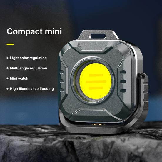 Mini Work Light Magnetic 6 Modes 4 Color Temperature Adjustable USB Rechargeable Outdoor Camping Hiking Hanging Lamp Emergency Repair Light