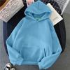 Women's Fashion Casual Solid Color Hooded Sweatshirt Loose Sports Tops Pullover