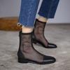Footwear Black Sandals Short Shoes For Women Elegant With Medium Heels Female Ankle Boots Mesh Booties Stylish On Offer Pu