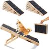 Adjustable Pet Ramp Solid Wood Carpet Handle Ramp Hot Small Dog Ramp for Bed Couch Sofa & Car