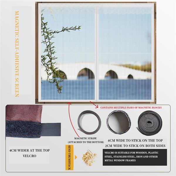 Folio Magnetic Window Screen Mesh Indoor Anti-Mosquito Curtain Tulle Summer Invisible Removable Washable Screen Net