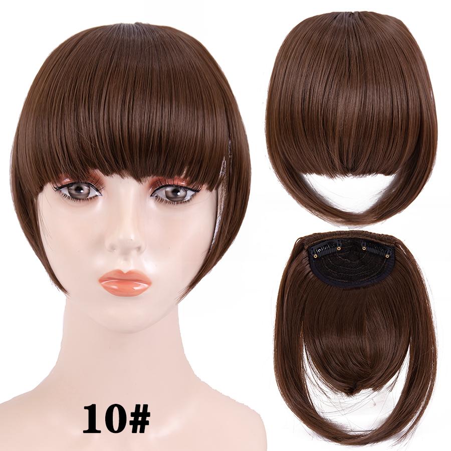 Fringe Bangs Synthetic Hair Extensions Clip In Bangs 6 Inch Short Straight Hairpiece Front Neat Bang Two Side Blonde