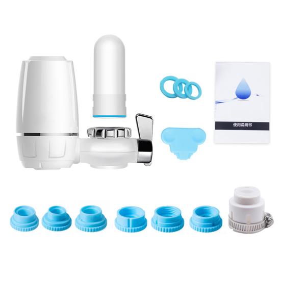 Water Filter with Connector Dual Window Outlets Clear Multi-layers Filtering Bathroom