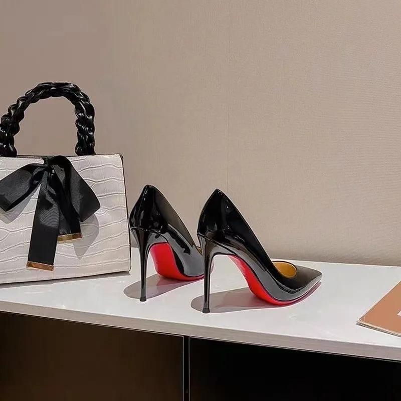 Women's Summer New PU Sexy Pointed Slip-on Stiletto Shoes Outdoor Shallow Mouth Comfortable Office Banquet Sandals for Women