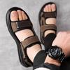 Fashion Summer Designer Hollow Leather Soft Soled Men's Sandals Fashion Retro Casual Outdoor Beach Men Sandalias Male Driving Shoes