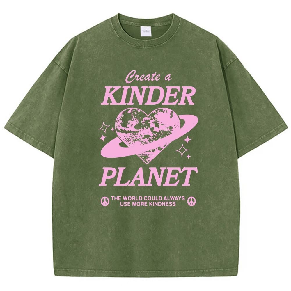 Geeate A Kinder Planet Pink Print Mans Tee Clothing Cartoon Comfort T-Shirt Round Neck T-Shirts Retro S-Xxxl Half Sleeve
