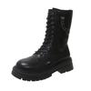 Fashion 2024 Hot Sale Shoes Female Lace Up Zipper Women's Boots Autumn Round Toe Solid Short Barrel Platform Water Proof Fashion Boots