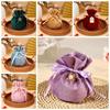 Traditional Drawstring Candy Bag Chinese Wedding Gift Bag Creative Flannel Gift Bag Party