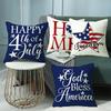New Product Simple Letter Print Home American Flag Pillow Linen Sofa Office Pillow Cover Cushion Cover