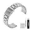 Kai Tian 24mm Stainless Steel Watch Strap, Silver Quick Release 3-Row Design, Unisex
