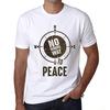 Men’s Vintage Tee Shirt Graphic T Shirt No Wrong Way Peace White