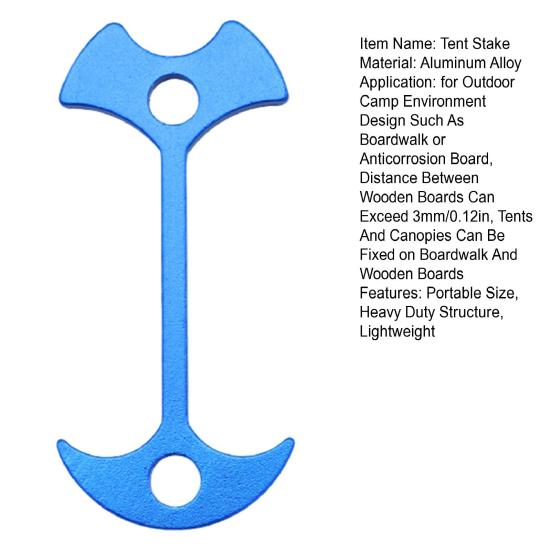 Fishbone Desk Tent Stake Heavy Duty Aluminum Alloy Outdoor Garden Camping Tarp Canopy Awning Windproof Board Plank Board Floor Spike Tent Peg