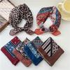 Cotton And Linen Small Square Scarf Silk Scarf Women'S Spring And Autumn New Style Artistic And Versatile Fashionable Temperament Headband Scarf