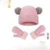 Children's Knitted Hat Gloves Two Piece Set Thickened Cold Proof Wool Hat Winter Windproof Ear Warm Set