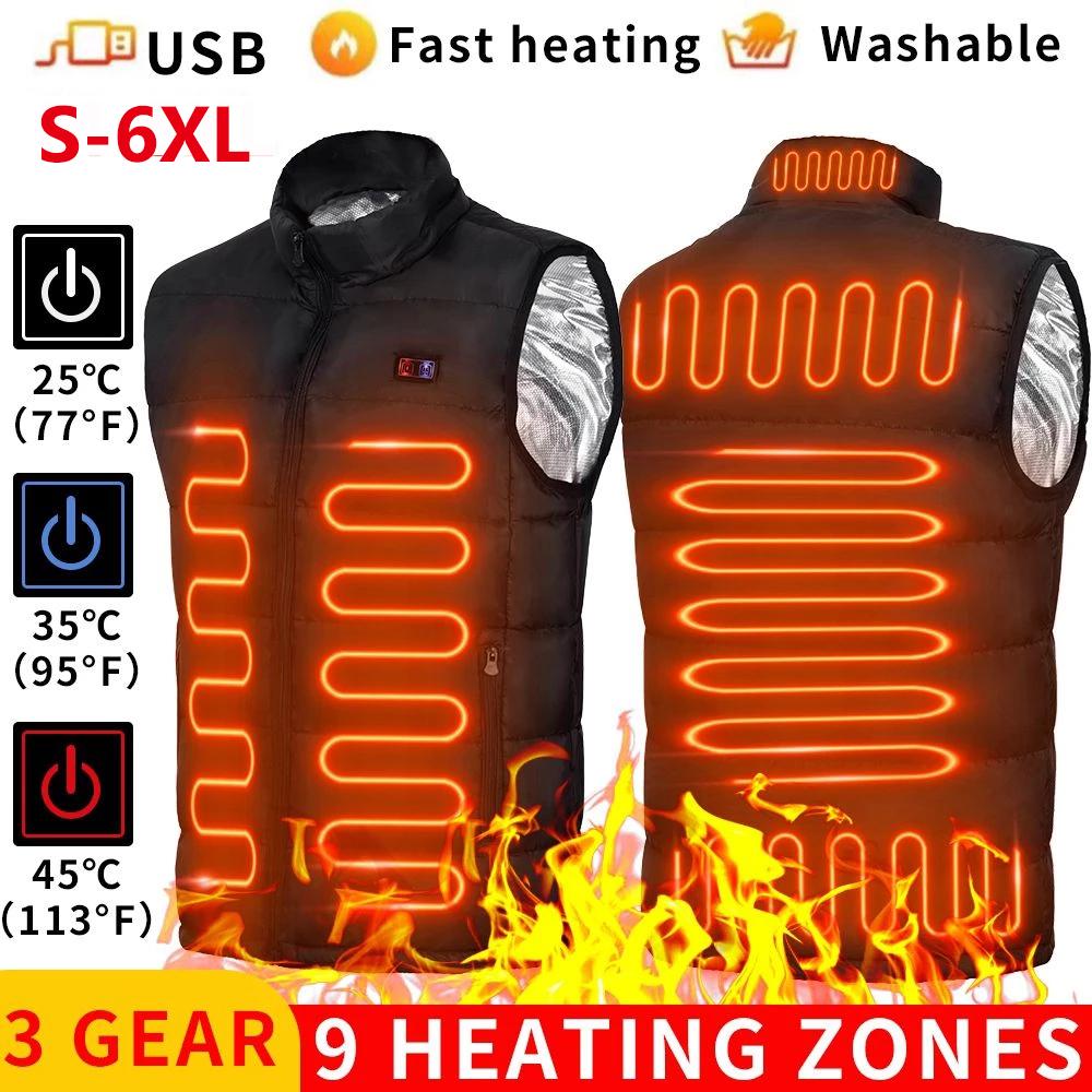 Heated Vest Men Women Usb Heated Jacket Heating Thermal Clothing Hunting Winter Fashion Heat Jacket