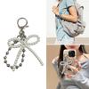 Heart Bowknot Beaded Keychain Lovely Decorations Keyring Ornament Backpack Handbag Charm Pendant Gift for Girls Women