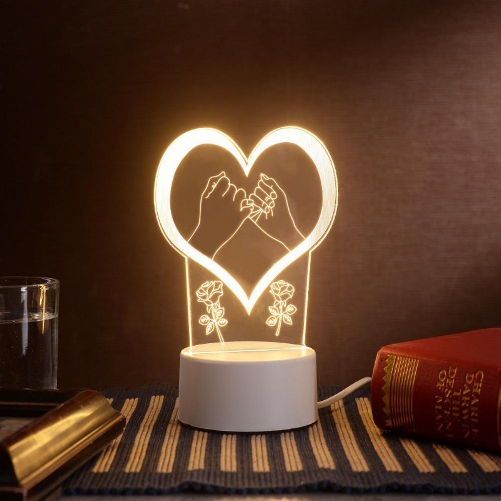 Creative Led Night Light Usb Plug Night Light Monochrome Bedside 3d Night Light