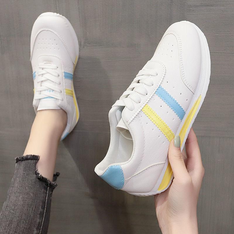 2024 White Women's Sneakers New Comfortable Lace-up Platform Women's Sports Shoes Casual Outdoor Walking Running Sneakers Women