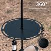 Outdoor Folding Camping Table Aluminium Alloy Telescopic Round Table With Light Pole Height Adjustable Outdoor Picnic Tables
