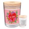 [A3729] - Pink 'Je t'Aime À La Folie' Scented Candle - 92x70 Mm