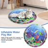 Water Sensory Playmat Interactive Cat Toys Self Play Mat with Sea Animal Patterns Inflatable Water-Filled Cool Summer Pet Toy for Pools Beaches